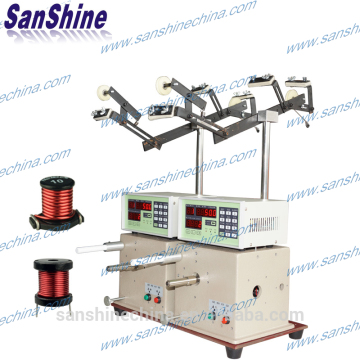 Two spindles surface mount inductor coil winding machine