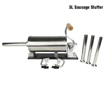3L Horizontal Sausage Stuffer Filler Stainless Steel Homemade Table Sausage Maker Kitchen Tool Meat Processor