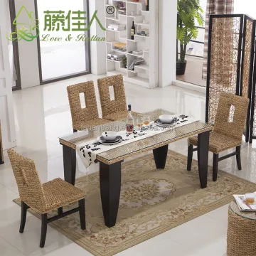 6 Seat Rattan Wicker Dining Table and Chair Set