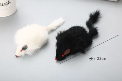 Factory price wholesale large Real Rabbit Fur pet Mice cat toys