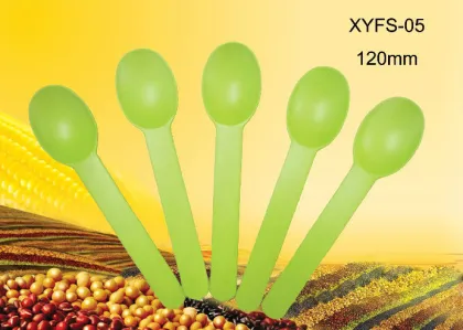 Biodegradable disposable green cheese spoon yogurt spoon