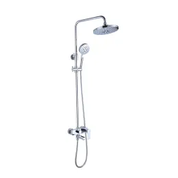 Brass three-function square modern bathroom shower faucet