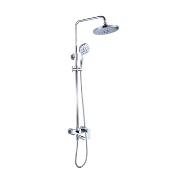Brass three-function square modern bathroom shower faucet