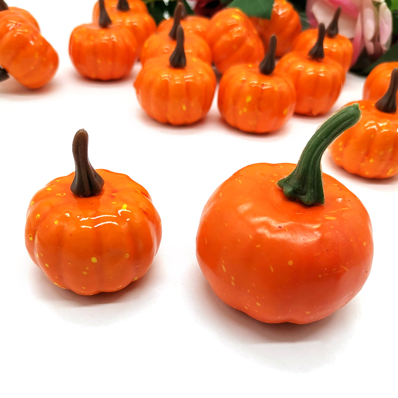 1pcs Mini Fake Pumpkin Vegetable Simulation Halloween Artificial Pumpkin Diy Craft Home Birthday Party Wedding Decoration