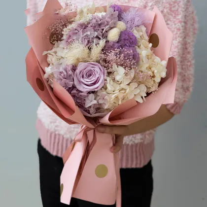 Birthday Valentine's Day Forever Flower Bouquet: Customized Color Preserved Rose Bouquet Gift Idea for Mother's Day