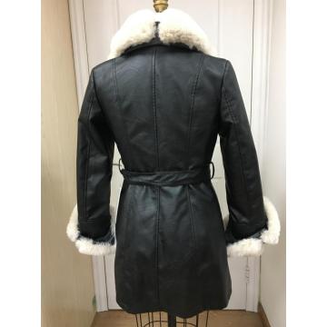 Black Plush Faux Fur Coat