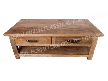 Reclaimed and Recycled Elm Wooden Coffee Table