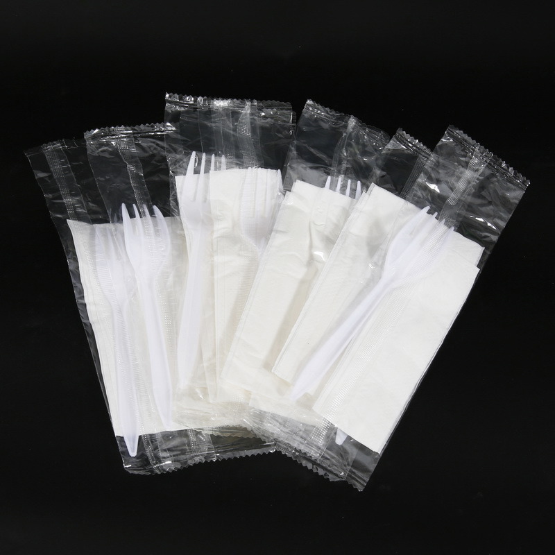 Disposable Plastic Cutlery Sets with Napkin