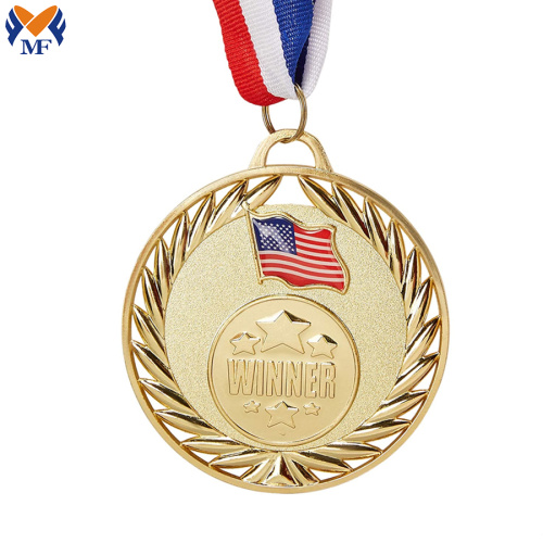 Personalized custom metal flag medal