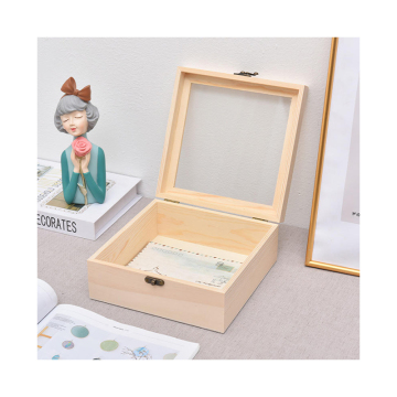 Scatola regalo in legno di alta qualità con coperchio di vetro
