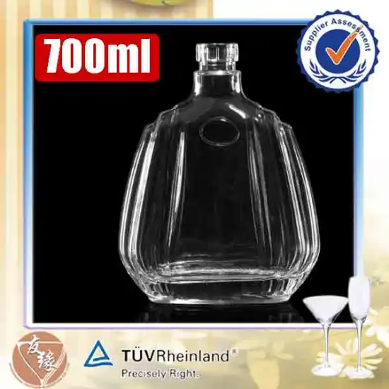 super flint glass xo / brandy / whisky 700ml antique liquor bottles