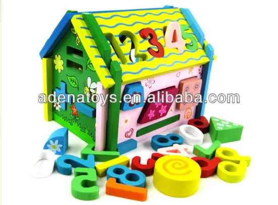 2014 sell hot wooden toys.The wooden educational toys-The Wooden Digital House with Promotions
