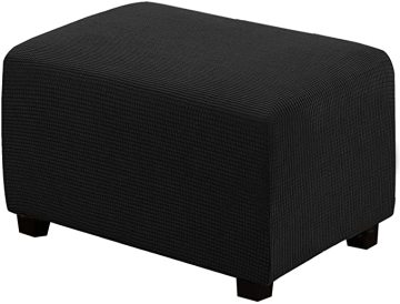 Estiramiento a cuadros jacquard otomano de almacenamiento Cubre Fundas