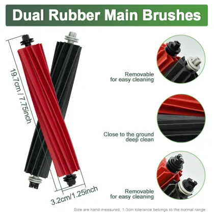 Roborock S8 Pro Ultra Robot Vacuum Cleaner Accessories Kit: 2 Filters, 2 Side Brushes, and Brush Included