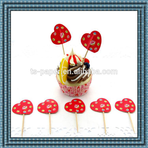 Party Supplies Disposable heart Cupcake Topper