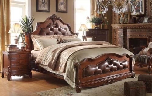 solid wood fabric bed furniture set