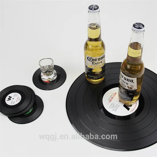 Creative Retro Records Popular CD Insulation Pad Black Resin Table Mat