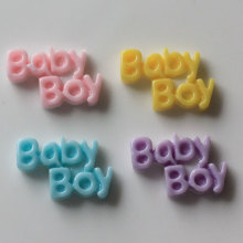 25 مللي متر Kawaii الكلمات BabyBoy الراتنج كابوشون DIY خلية