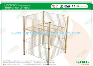 Metal Display Foldable Merchandise Square Dump Bin Basket Hbe-mc-10