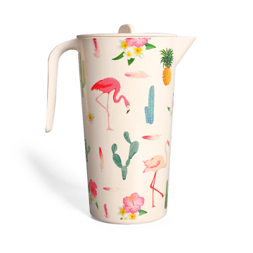 1.7L biodegradable plastic water pot bamboo fiber drinking  jug with lid