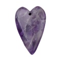 Amethyst 25x40mm Love Heart Pendant for DIY Making Jewelry