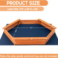 Hexagon Wooden Bottomless Sandpit for Kids Backyard