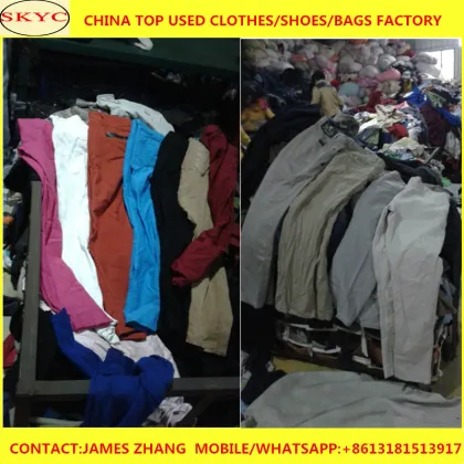 in bales cheap used clothing,men summer jean big size pants second hand clothing