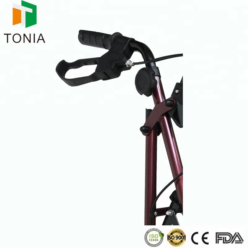 Tonia Lightweight Aluminum Senior Roller Mobility Aid Walker Tra04 Red3