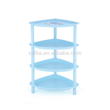 high quality 4 layer triangle bathroom shelf plastic storage rack