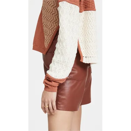 New Arrivals Solid Leather Women's Vintage Shorts