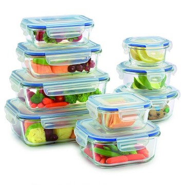 Hot Sales: Heat Resistant Square Glass Food Storage Containers with Locking Lids
