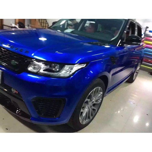 Royal Blue Car Vinyl Wrap Colour Shift Elongation