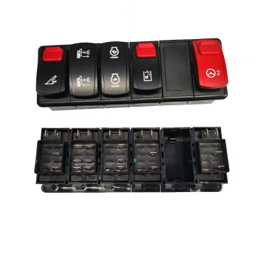 CUSTOMIZE 6 GANG RED AND BLACK ROCKER PANEL BUTTON SWITCH FOR XUGONG SHOVEL LOADER