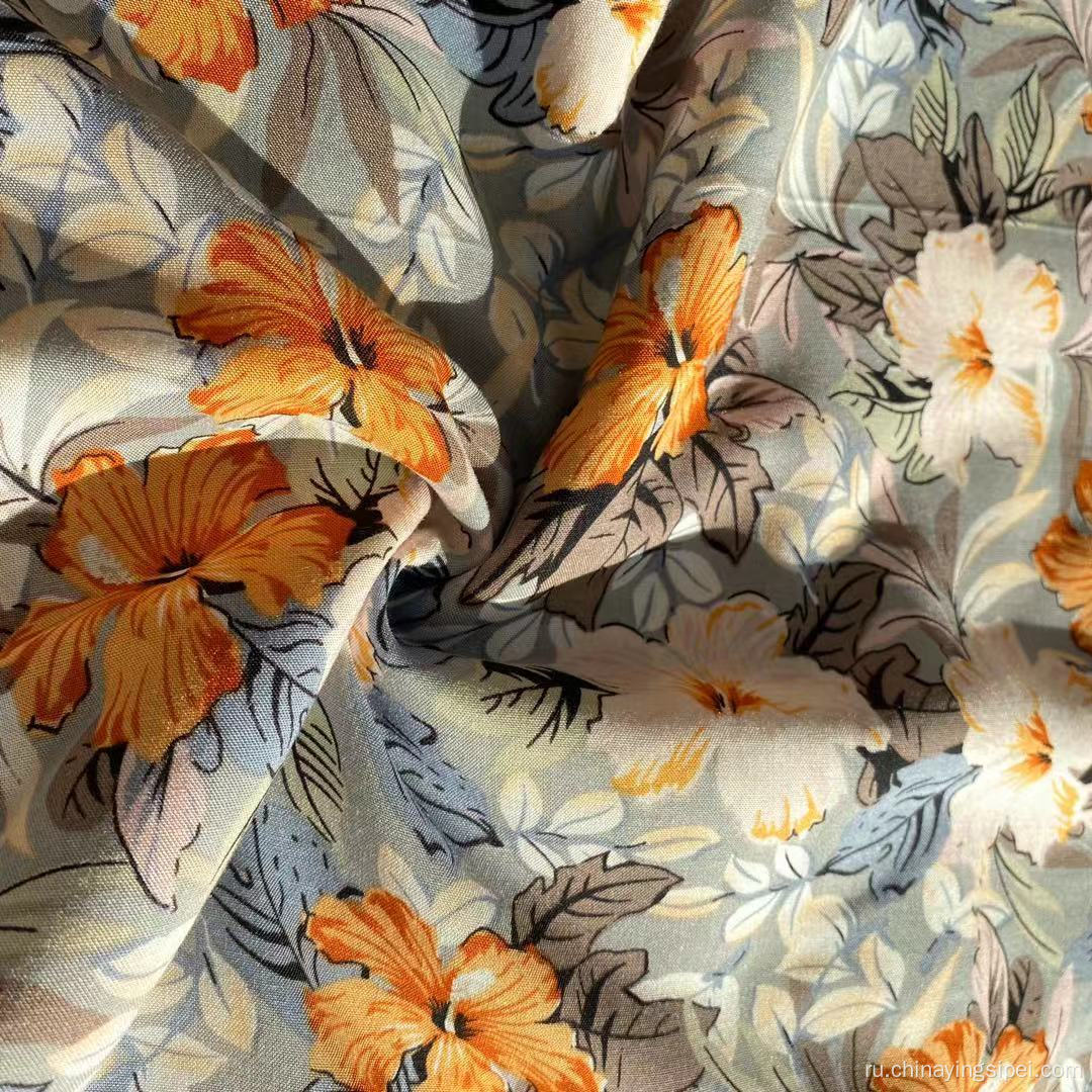 45S Soft Challis Fabric Plain Floral Printed Tecido Viscose