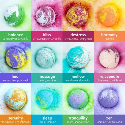 OEM Custom Organic Bath Fizzies Natural Eucalyptus Shimmer Dead Sea Salt Geode Bath Bombs