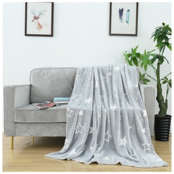 Cheap Factory Price Printed Flannel Blanket Glow In The Dark Flannel Starry Night