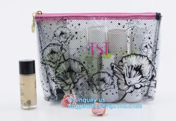 zip top eva cosmetic bag OEM, cosmetic pouch pvc gift zipper bags, Clear PVC vinyl zipper flat cosmetic bag