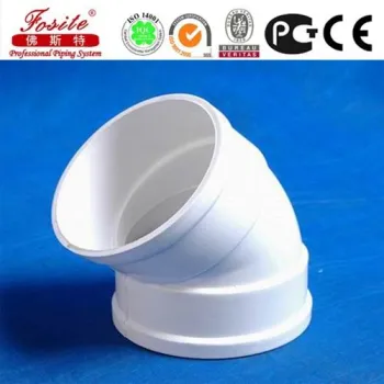 UPVC drainage pipe and fittings 45 degree elbow