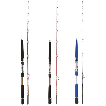 JOHNCOO 1.8m Solid Sea Boat Slow Jigging Fishing Rod - 2 Sections Carbon Fiber Saltwater Spinning Rod