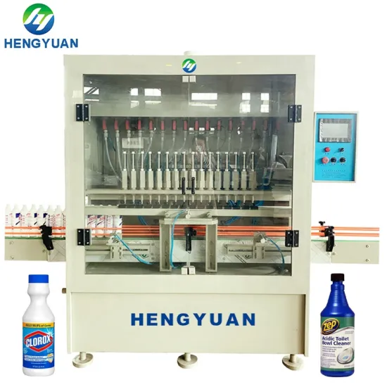 Automatic Anti-corrosive Piston Type Liquid Filling Machine for Bleach Toilet Bowl Cleaner - HYPF-1000SA