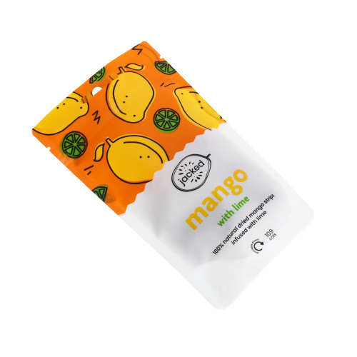 Organisk mattørket mango -strimler emballasjepose laget av resirkulerbart materiale