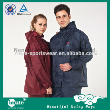 Fashionable cheap folding rain coat with hood