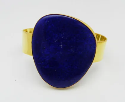 925 Sterling Gold Plated Natural Lapis Lazuli Brass bracelet