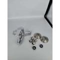 Triple hot and cold mixing valve faucet