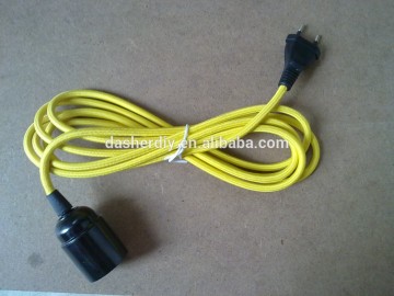 Made in china VDE plug cord & switch & braided wire and lampholder