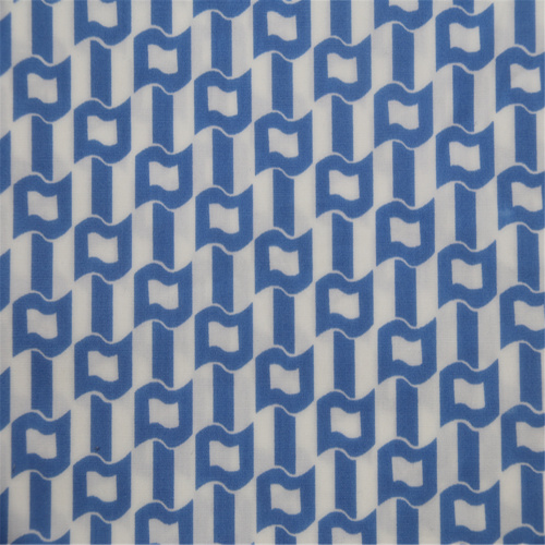 Lake Blue Printed Cotton Poplin Fabric