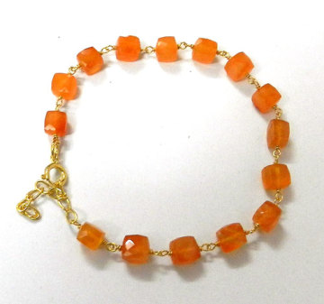 925 Sterling Silver Orange Carnelian bracelet