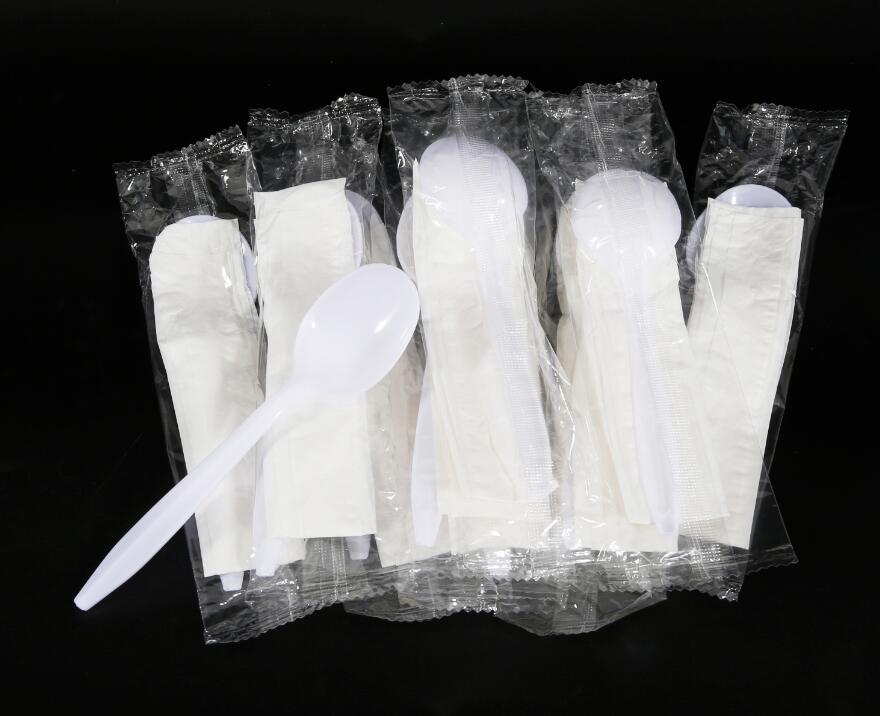 PP Disposable Spoon with Napkin