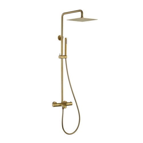 Brushed Gold Bathroom Thermostatic Shower