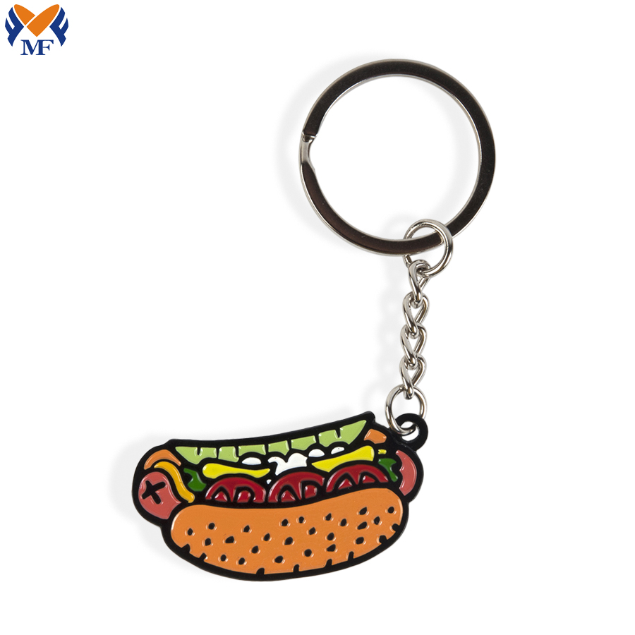 Hotdog Enamel Keychain